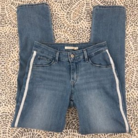 Levi's Classic Mid Rise Skinny Tuxedo Stripe Jeans - Picture 2 of 7